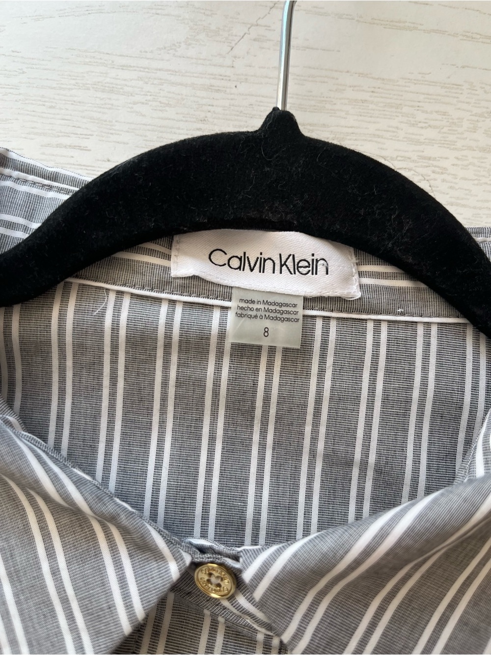 Calvin Klein Button Front Short Sleeve Bow Shirt Dress Size 8 NEW - Picture 7 of 9